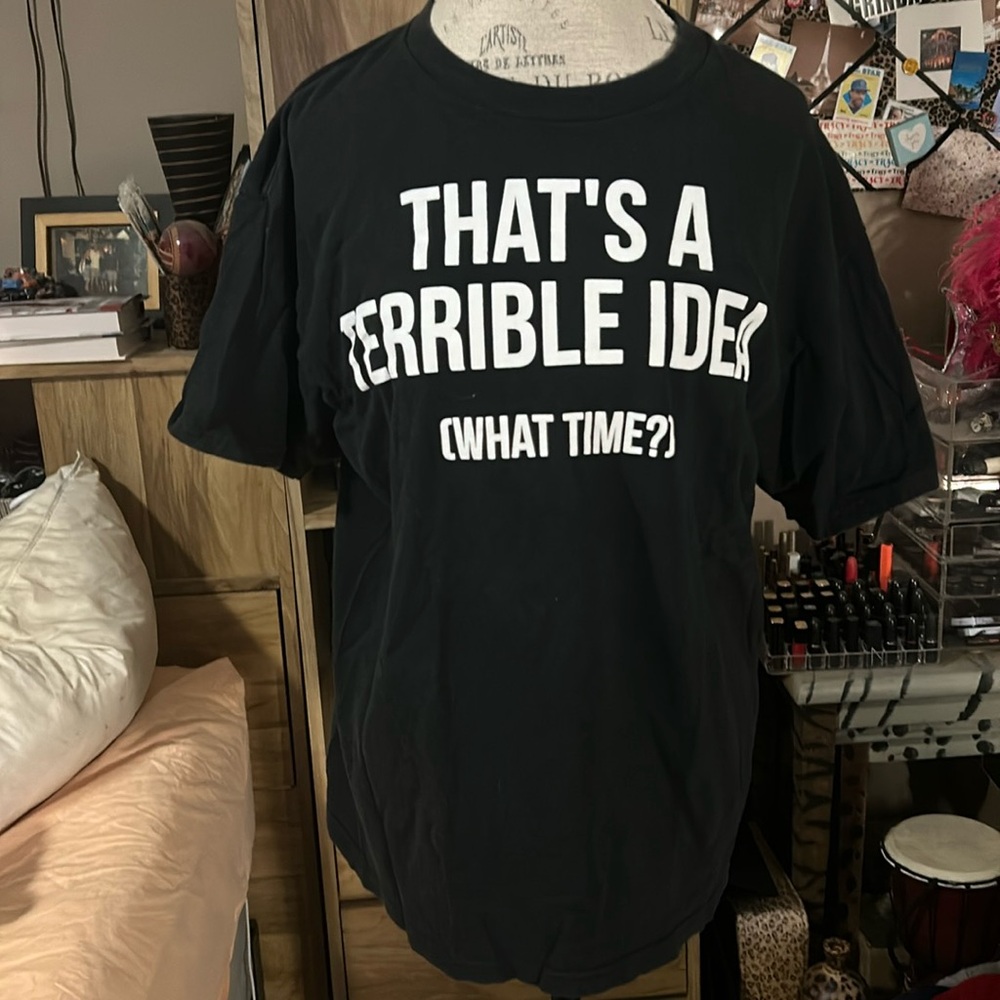 Black Terrible Idea Graphic Tee - Large